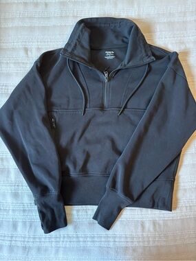 Old Navy Women's Black Half-Zip Hoodie Sweatshirt